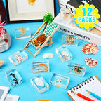 12 Pcs Insect in Resin Specimen Bugs Collection Arachnid Resin Paperweights Different Insect Specimen Bug for Kids Scientific Educational Toy, 12 Styles(Ocean Theme)