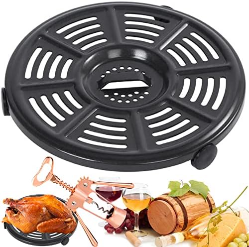 Air Fryer Grill Pan for Ninja Air Fryers, Round 8.2 IN Premium Grill Plate Tray Replacement Parts with Rubber Bumpers for Ninja Foodi, Non-Stick, Dishwasher Safe