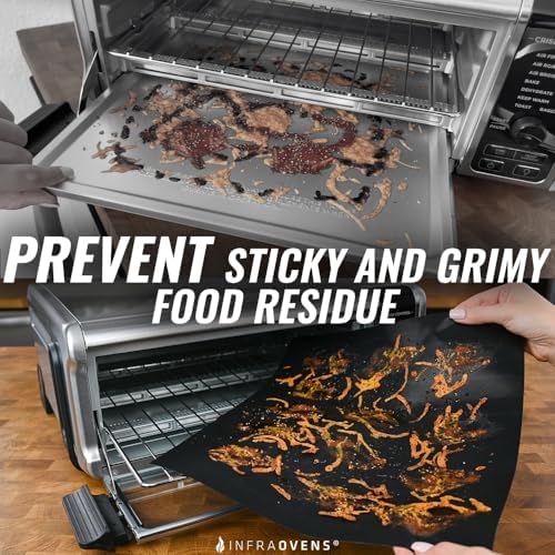 INFRAOVENS Reusable Mats Compatible with Ninja Foodi SP101 SP201 SP301 SP351, Toaster Oven Liners, Accessories for Countertop Convection Oven, Air Fryer Oven with Heat Resistant Non-Stick Liner
