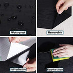 Black Wallpaper - Wood Peel and Stick Wallpaper – Black Wood Self-Adhesive & Removable Wall paper for Countertop Furniture Kitchen Wall, Countertop Contact Paper, Easy to Clean, 17.7” × 118” Vinyl