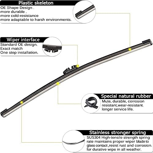 3 Wiper Blades Replacement for Ford Explorer 2011-2018 2019 2020 2021 2022 2023,Original Equipment Replacement Front and Rear Windshield Wiper Blade - Pinch Tab 26"/22"/11" (Set of 3)