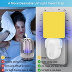 Flying Insect Trap Plug-in, 2023 Upgrade Bug Catcher Mosquito Fruit Fly Trap Gnat Killer Indoor, Safe Non-Toxic UV Bug Night Light Fly Trap with Sticky Pad for Flies, Gnats, Moths (4 Pack, White)