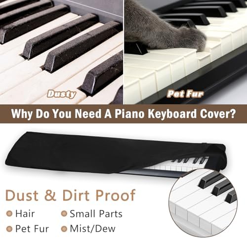 Piano Keyboard Dust Cover 61 Keys, Digital Electronic Piano Keyboard Covers, Thickening Full Covering Soft and Premium Surface, Essential Accessories to Protect Your Music Piano