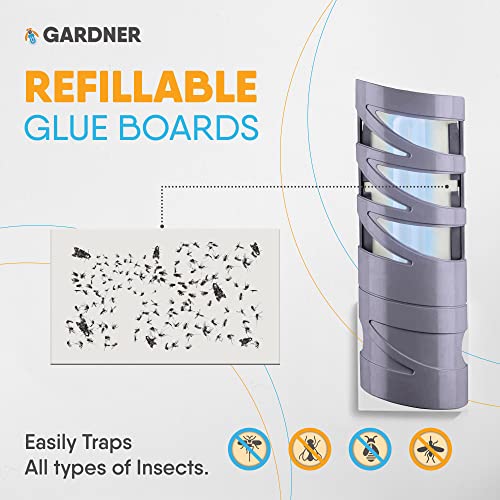 Flyweb Fly Light Glue Boards 1 Pack of 10 Replacement Glue boards for Gardner Flyweb Classic Fly Light and Flyweb Plus - Trap Fruit Flies, Mosquitoes, bugs and other Flying Insects