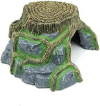 JIHAQUA Resin Large Turtle Tank Accessories Reptile Hideouts Cave Habitat Decor for Gecko Leopard Lizards Toad