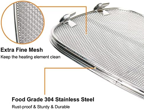 BYKITCHEN Stainless Steel Splatter Shield for Ninja Foodi AG301, Air Fryer Accessories for Ninja Foodi 5-in-1 Indoor Grill, Replacement Parts for Ninja Foodi AG300, AG300C,AG301C, AG302, AG400