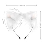 SMILETERNITY Handmade Fox Wolf Cat Ears Headwear Costume Accessories for Halloween Christmas Cosplay Party (White)