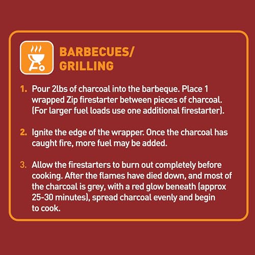 ZIP All Purpose for Outdoor and Indoor Long Burn Time Instant Light Fire Starter Ideal for Barbecue, Grilling, Camping, Hunting, Fishing, Tailgating, Firepits, Fireplace, Stove, Bonfires, Heating 12pk