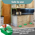 24 Pcs Mice Bait Station with Key Small Bait Station Traps Reusable Mouse Traps Outdoor Smart Tamper Proof Cage House Small Bait Boxes for Mice and Other Pests (Green)