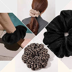 Scrunchies Hair Ties for Women Big Silk Satin Scrunchie Large Oversized Ligas Para el Cabello De Mujer Decorations Cute Jumbo Coth Ponytail Hair Scrunchy Giant Purple Hair Accessories Gift for Girls