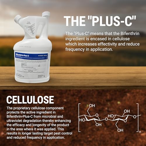 Bifenthrin-Plus-C - Insecticide Termiticide Easily Mixes with Water for Indoor & Outdoor | Residential Commercial Industrial Use | Home Lawns | Kills Mosquitoes & all Flying & Crawling Insects - 96 oz