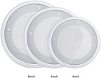 Facmogu 2PCS 8in White Ceiling Speaker Covers, Surface Mount Speaker Grill Mesh Round Speaker Grille Woofer Car Speaker Grill Cover Guard Protector Replacement Round Metal Grills
