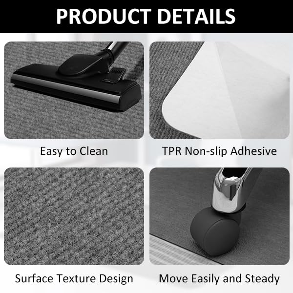 Office Chair Mat for Hardwood Floor&Tile,55"x35" Anti-Slip Desk Chair Mat,Low-Pile Mat,Multi-Purpose Hardwood Floor Protector for Office,Home (Grey, 35 * 55IN)