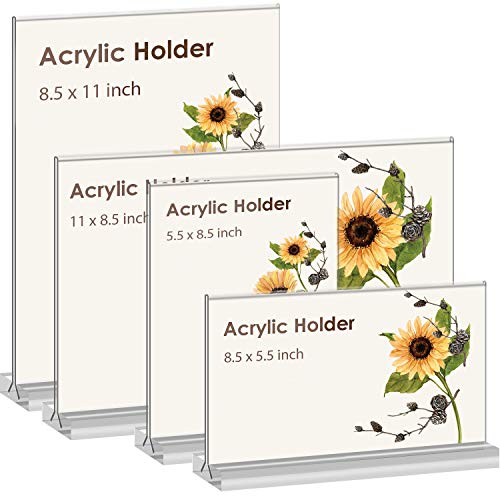 newnewshow 8.5x11 Acrylic Sign Holder 3 Pack Vertical Double-Sided Display (Optional 8.5x11 8.5x5.5 5x7 Horizontal and Vertical)…