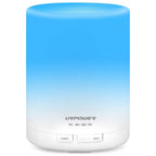 URPOWER 2nd Gen 300ml Aroma Essential Oil Diffuser Night Light Ultrasonic Air Humidifier with AUTO Shut Off and 6-7 Hours Continuous Diffusing - 7 Color Changing LED Lights and 4 Timer Settings