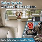 rabbitgoo Dog Car Barrier for SUVs, Adjustable Large Pet Gate, Universal-Fit Divider Cargo Net, Heavy-Duty Wire Mesh Dog Barrier SUV, Van Vehicles Subaru Car Accessories Safety Travel, Standard Model