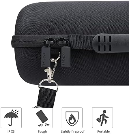 co2CREA Hard Travel Case Replacement for JBL Charge 4 / Charge 5 Waterproof Bluetooth Speaker (Black Case)