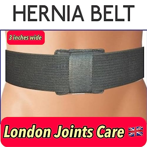 LJC Umbilical Hernia Support Belt Abdominal Navel Truss One Removeable Cushion Pad UK (XL 39-43 inches), Black