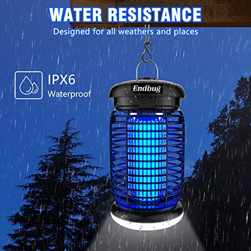 Endbug Bug Zapper, Mosquito Zapper, Bug Zapper Outdoor with LED Light, Fly Zapper, 5ft Power Cord, Waterproof, 2 in 1 Fly Trap Indoor Electric Bug Zapper for Patio Garden Backyard Home, Plug in