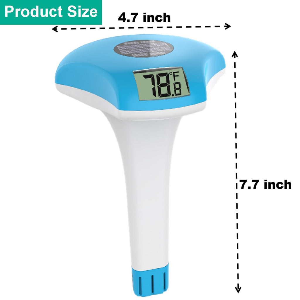 WEBEST Digital Pool Thermometer – IPX-8 Waterproof Swimming Pool Thermometer Floating Easy Read,Environment-Friendly Solar-Powered Pool Temperature Gauge for Swimming Pools, Spa, Hot Tubs