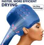 Hair Dryer Bonnet w/A Headband Integrated That Reduces Heat Around Ears & Neck - Blow Dryer Attachment for Hair Dryer, Speeds Up Drying Time