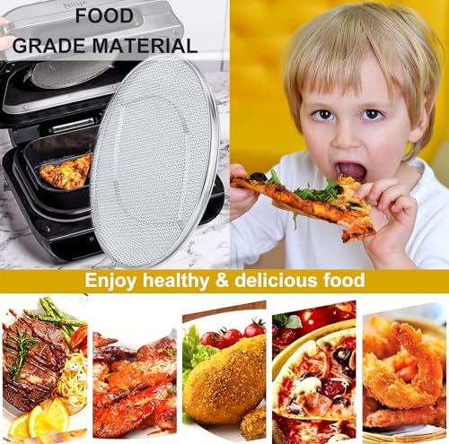 Stainless Steel Splatter Shield for Ninja Foodi FG551, Reusable 6-in-1 Air Fryer Accessories, Indoor Grill Accessories, Fine Mesh Splatter Screen, Ninja Replacement Screen Splash Guard