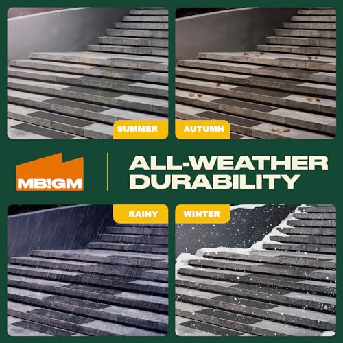 MBIGM 8-Pack 24" X 6" Pre-Cut Stair Treads 80 Grit Non-Slip Outdoor Tape Black Heavy Duty Anti Slip Traction Adhesive Strips for Staircase Skateboard Deck - Outdoor Anti-Slip Grip Strips Stair Tread