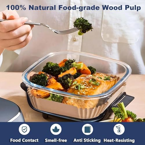 Air Fryer Liners for Ninja Crispi Air Fryer, Set of 250PCS Air Fryer Parchment Paper Liners for Ninja FN101 4QT&6 Cup Glass Containers, Ninja Crispy Cooking System Accessories