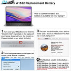 A1582 A1502 Battery, Replacement Battery A1502 for MacBook Pro 13 inch Retina [ Early 2015, Mid 2014, Late 2013 ] A1493 - High-Performance and Longevity [11.36V 74.9Wh 18Months Warranty]