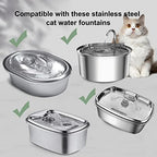 Cat Water Fountain Filters, Compatible with Stainless Steel Pet Fountain 8 Filters with 8 Sponges Replacement Filters for Cat Fountain (4 Filters& 4 Sponges)