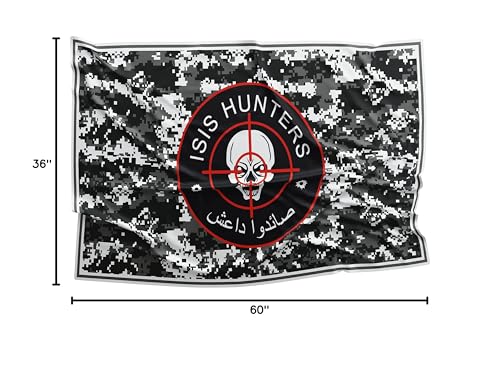 I Hunt ISIS Rats ISIS Hunter 3x5 feet Flag Banner Vivid Color Double Stitched Brass Grommets (ISIS Hunters #2)
