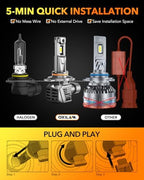 OXILAM Newest 9012 Bulb, 30000 Lumens 800% Brighter, 6500K White Hir2 Halogen Replacement, 60000 Hours Lifespan, IP68, Plug and Play, Pack of 2