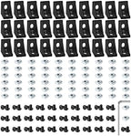 30 Set Black 2020 Series Aluminum Extrusion Profile Connector, Includes 1pc Wrench, 30pcs 2028 Corner Bracket, 60pcs T-Slot Sliding Nuts and M5 Hex Screw Bolt for 20S Aluminum Rail Accessories
