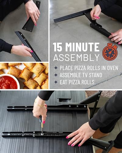 ECHOGEAR TV Legs Replacement TV Stand for Screens Up to 65" - Foldable TV Bracket Includes Hardware, Anti-Slip & Non-Scratch Pads - Easy 3-Step Install TV Feet w/Wide VESA Compatibility