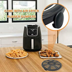 GWY Air fryer Accessories for Ninja AF101 AF161 AF150 Air Fryer, 8.2'' Round Food Grade Air Fryer Grill Pan Grill Plate Crisper Plate Replacement Parts Tray Rack,Dishwasher Safe