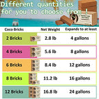 Legigo 12 Pack Premium Coco Coir Brick for Plants- 100% Organic Compressed Coconut Coir Bricks Starting Mix, Coco Coir Fiber Coconut Husk for Planting, Gardening, Potting Soil Substrate, Herbs