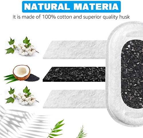 Cat Water Fountain Filters, 32 Pack Cat Fountain Filters, Cat Fountain Replacement Filters for 67oz/2L&108oz/3.2L Stainless Steel Cat Water Fountain, Pet Water Fountain Filters(16 Filters&16 Sponges)