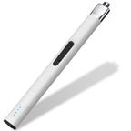 REIDEA Lighter R1 Flat Electronic Candle Lighter, Windproof Flameless USB Rechargeable Arc Lighter with Safe Button and Power Indicator for Candle, BBQ and Fireworks, White