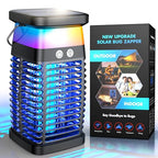 Bug Zapper Outdoor Indoor Mosquito Zapper Solar Fly Zapper Rechargeable Electric IP70 Waterproof Plug in with RGB Light & Reading Lamp for Patio Camping Home Backyard