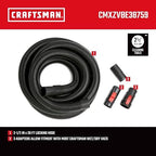 CRAFTSMAN CMXZVBE38759 2-1/2 in. x 20 ft. POS-I-LOCK Wet Dry Vac Hose Attachment Kit, Industrial-Grade Shop Vacuum Replacement Hose, Fits Most Wet/Dry Vacuums with a 2-1/2 in. Diameter