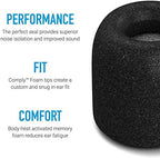 Comply 500 Core Series | Memory Foam Replacement IEM Ear Tips for KZ, Moondrop, FiiO Sennheiser & More | Superior Noise Isolation, Ultimate Comfort, Secure Fit | TechDefender, Black, Large (3 Pairs)