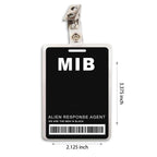Man in Black ID Badge Prop Costume, Man in Black ID Badge Holder with Lanyard, Decorative Cosplay Spy Decorations Secret Agent ID Card Holder, Christmas,Halloween Costumes ID Badge Props,Black, 1 Pack