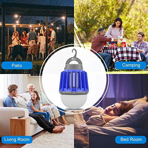 Wisely Bug Zapper Outdoor/Indoor Electric, USB-C Rechargeable Mosquito Killer Lantern Lamp, Portable Insect Electronic Zapper Indoor Trap, with LED Light berryblue