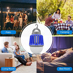 Wisely Bug Zapper Outdoor/Indoor Electric, USB-C Rechargeable Mosquito Killer Lantern Lamp, Portable Insect Electronic Zapper Indoor Trap, with LED Light berryblue