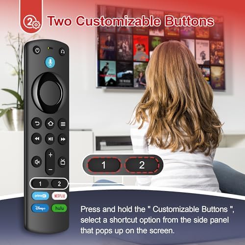 Replacement Voice Remote (3rd Gen Pro Plus) Fit for Fire-TV-Stick/TV Cube and for Insignia/Toshiba/Pioneer AMZ Fires-Smart-TVs