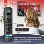 Replacement Voice Remote (3rd Gen Pro Plus) Fit for Fire-TV-Stick/TV Cube and for Insignia/Toshiba/Pioneer AMZ Fires-Smart-TVs