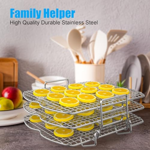 Dehydrator Rack for Ninja Foodi AG300 Grill, 3 Stackable Layers Dehydrator Rack Stand for Ninja Foodi AG300 Accessories, Rectangle Air Fryer Accessories for Ninja AG300 AG301 Foodi Grills