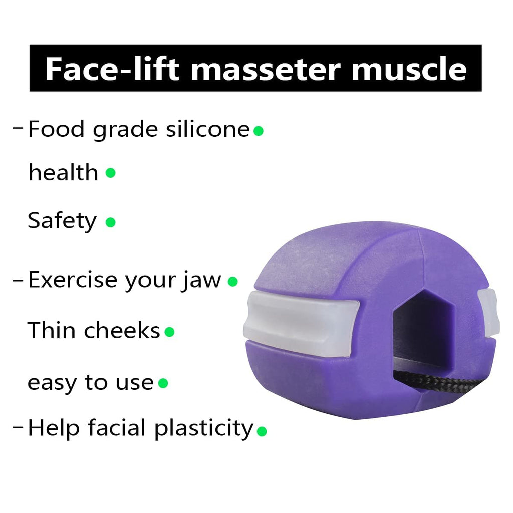 Quesuc 4 Pieces Jaw Trainer Ball, Jaw Line Chewing Trainer, Double Chin Trainer Ball, Define Jaw Line, Jaw Trainer Fitness Ball Neck Face Lifting, Jaw Chewing Ball (Four Colors)