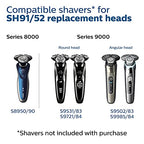 Philips Norelco Genuine SH91/52 Replacement Shaving Heads Compatible with Norelco Shaver Series S9000 and 9000 Prestige, Latest Version for Refreshed SH90/70, SH98/70, and SH98/80