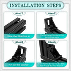 20 Set Black 4040 Series Aluminum Extrusion Profile Connector, Includes 1pc Wrench, 20pcs 3540 Corner Bracket, 40pcs M8 T-Slot Sliding Nuts and Hex Screw Bolt for 20S Aluminum Rail Accessories